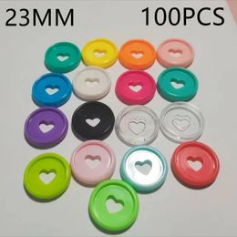 100PCSMushroom Hole Binding Buckle 23mm Colour Love Plastic Disc Ring Binder Ring For Loose Leaf Notepad Plan Diary Business 240416