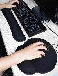 Memory Foam Mechanical Soft Keyboard Mouse Pad Set Ergonomic Wrist Rest Hand Support Cushion For Office Computer Laptop L2206089010185