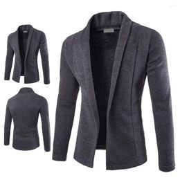 Men's Jackets Stylish Business Coat Men Accessory Jacket Slim Fit Long Sleeve Casual Turn-down Collar