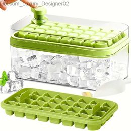 Ice Cream Tools 101 oz ice cube tray set 32 hole spoon perfect for freezing whiskey and cocktail cream tool molds Q240425