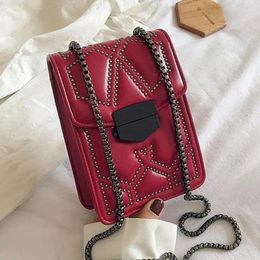 Shoulder Bags 2024 Women Wallets Phone Casual Crossbody Purse Clutch Fashion Square Rivet Chain