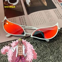 Anime ONE PIECE Donquixote Doflamingo Glasses Cosplay Party Supplies Eyewear Sunglasses Halloween Props Designer sunglasses are fashionable and easy to match 377