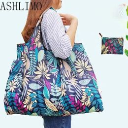Shopping Bags Bohemian Leaves Foldable Eco-friendly Bag Oxford Cloth Reusable Portable Storage Large Supermarket Grocery
