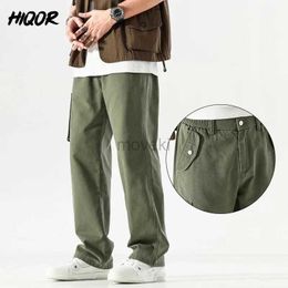 Pantaloni da uomo hiqor marchio maschile pantaloni dritti 2024 pantaloni balck in cotone primavera estate uomo streetwear casual gamba a larga gamba