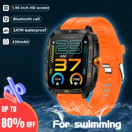 Watches 2024 New Swimming Smart Watch Men 1.96" HD Screen Voice Calling Sport Watches Women 3ATM Waterproof Smartwatch For Android iOS