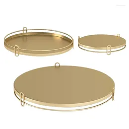 Plates Gold Cake Stand Dessert Stands Round Art Fruit Candy Display Plate Decor Serving Tray 3pcs Set For