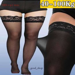 Women Socks Sexy Lace Thigh High Knee Stockings Lingerie Transparent Elastic Nylon Temptation Medias Plus Size 6904