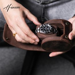 Luxury Watch Box Men Women Vintage Genuine Leather Roll Travel Portable Watches Case Storage Organisers Jewellery Gift 240415