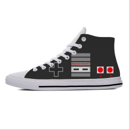 Boots Nintendo Nes Controller High Top Sneakers Mens Womens Teenager Casual Shoes Canvas Running Shoes 3D Print Lightweight shoe