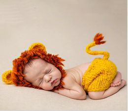 Newborn Baby Crochet Knit Costume Po Pography Prop Girls Boys Outfits Fotografia Clothes and Accessories lion Po Shoot9197506