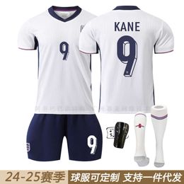 Soccer Sets Tracksuits Mens Tracksuits 2024 Cup England Home 9 Kane 10 Bellingham 7 Foden 4 Rice Short Sleeved Shirt Set