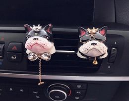 Creative Couple Bulldog Car Air Freshener Gypsum Perfume Auto Air Conditioner Outlet Fragrance Clip Aromatherapy Decor Ornaments282363633