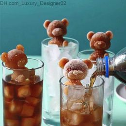 Ice Cream Tools Bear silicone ice cube mold food grade odorless cartoonish whiskey wine beverages coffee cream kitchen tools Q240425