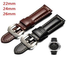 Watch Bands 22 24 26mm Vine Genuine Cowhide Strap For 1950 Waterproof Leather Wrist Band BlackBrown Pin Buckle Men7364318