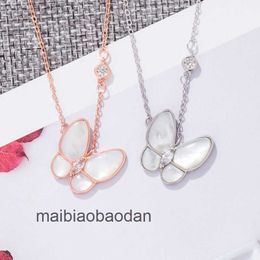 Designer Luxury Necklace Fanjia V Golden Fan Family Butterfly White Beimu Korean Version Simplified Fairy Collar Chain Original