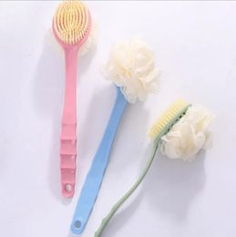 Bath Brush with Shower Ball Double-Sided Scrub Two-In-One Long Handle Brushes Simple and Convenient Household Bathroom Supplies 240422