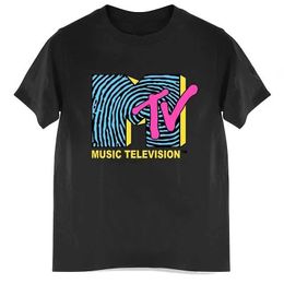 Men's T-Shirts Men Clothing Retro T Shirt Vintage Rock Hip Hop modal Summer Unisex Casual shirt Mtv Music elevision Graphic shirts T240425