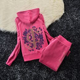 Cost Performance Women's Clothing Two Piece Set 2024 Autumn New Women's Sweatshirt and Pants Suit Velvet Tracksuit Women