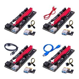 NEW VER009S PCI-E Riser Card Dual 6Pin Adapter Card PCIe 1X To 16X Extender Card USB3.0 Data Cable for BTC Mining Miner 009S ExpressUSB3.0 data cable extender