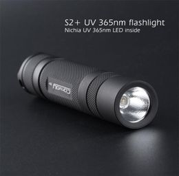 Convoy S2 UV 365nm led flashlight with nichia LED in side Fluorescent agent detectionUVA 18650 Ultraviolet flashlight 2208127046707