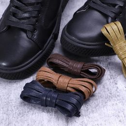 Shoe Parts Cotton Waxed Shoelaces Flat Laces Oxford Boots For Shoes Waterproof Leather Shoelace 60/80/100/120/140/180cm