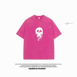 Men's T-Shirts Camisetas com estampa gtica feminina strtwear tops de manga curta lavados cido camiseta Y2k moda vero H240425