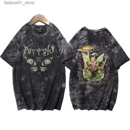 Men's T-Shirts Melanie Martinez Portals Fashion Tie Dye T-shirt Harajuku Hip Hop Mens Short sleeved T-shirtQ240425