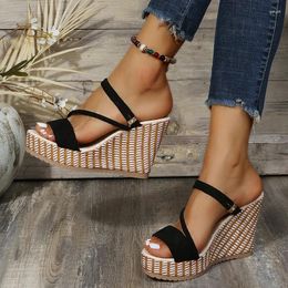 Sandals Comemore Ladies Summer Women Sandalias Peep Toe High Heels Platform With Wedge Heel Woman Shoes Fashion Mujer
