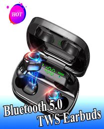 1 PCS Touch Bluetooth Earphone Wireless Noise Cancelling Headset HD Call TWS LED Ear buds Bluetooth Earbuds Waterproof V506170226