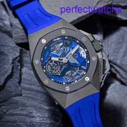 Lastest AP Wrist Watch 26589IO Titanium Blue Dial 44mm Gauge Diameter Manual Mechanical Mens Watch 44mm Gauge Diameter