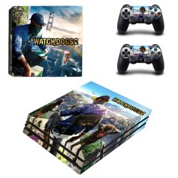 Stickers Watch Dogs 2 PS4 Pro Skin Sticker For Sony PlayStation 4 Console and Controllers PS4 Pro Skin Stickers Decal Vinyl