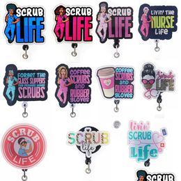 Other Home Decor 5 Pcs/Lot Fashion Key Rings Office Supply Medical Series Coffee Scrubs And Rubber Gloves Badge Reel Scrub Life Girl W Dheb9