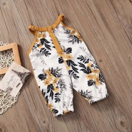 One-Pieces 04Y Infant Baby Girls Floral summer Sleeveless romper baby girl Jumpsuit Personality design Rompers Clothes Outfits