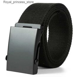 Belts New Mens Belt New Fashion Unisex Military Tactical Belt Jeans Mens Leisure Luxury Canvas 3.8cm Weaving Belt Ceinture Womens Q240425