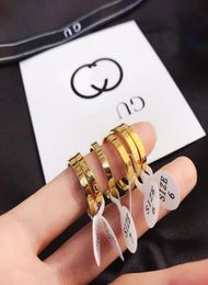 Classic Premium Wedding Ring Luxury Girls039 Plain Rings Designer Brand Letter Ring 18k Gold Plated Exquisite Jewellery Accessori9842836