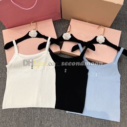 Designer Embroidered Tanks Top Women Solid Colour Vest Summer Sling Yoga Tops Sleeveless Camis