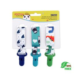 Accessories Chain Baby Pacifier Dummy Clip 3 Pcs/Set Personalised Pacifier Clip Nipple Holder for Baby Cartoon Print Child Pacifier Clips