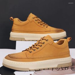 Casual Shoes WAERTA Quality Board For Men Outdoor Sneakers Flat Comfortable Genuine Leather Walking