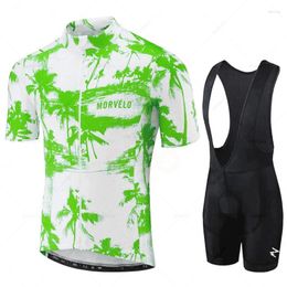 Racing Sets Morvelo Pro Men Summer Anti-UV Cycling Jersey Set Breathable Bike Sport Mtb Bicycle Clothing Suit Hombre