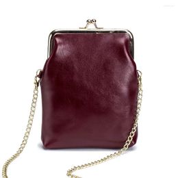 Bag Women Genuine Leather Shoulder Bags Fashion Ladies Cowhide Crossbody Phone Pocket Girls Large Capacity Handbags Flap