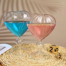 Wine Glasses Creative Personality Love Heart Design Glass Goblet Cup -shaped Cocktail Bar Restaurant Drinking Tools 1pcs