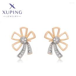 Stud Earrings Xuping Jewelry Fashion Cubic Zirconia Flower Shape Gold Color Piering Hang Earring For Women Christmas Party Gifts A00920086