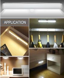 Led Under Cabinet Light With PIR Motion Sensor Lamp 610 LEDs 98190mm Lighting For Wardrobe Cupboard Closet Kitchen Night Light8923435