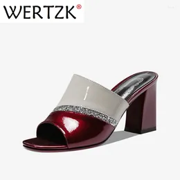 Slippers 2024 Women 7.5cm High Heels Slides Female Block Clear Peep Toe Sexy Summer Luxury Big Size 35-43