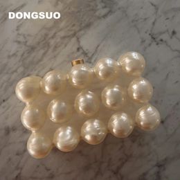 Women Acrylic bubble Clutch Bag For Wedding Party Luxury ivory Box Evening Purses Designer Handbags High Quality 240415