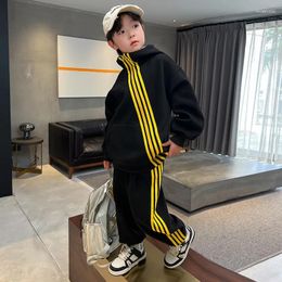 Clothing Sets Boys Sweatshirts Pants Kids Suits Cotton 2PCS/Set 2024 Stripe Spring Autumn Sport Teenagers Children