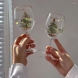 Wine Glasses Year's Gift Christmas High Foot Glass Cup Santa Claus Tree Household