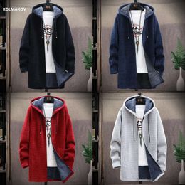 Cardigan Men's Men Knitted Winter Thicken Mens Sweater Hooded Coat Male Slim Fit Knitting Sweaters M-3XL 201130 s s