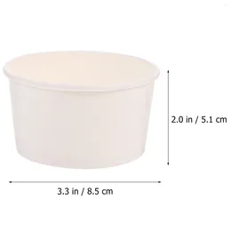 Disposable Cups Straws 100 Pcs Ice Cream Mousse Cake Dessert Container Paper Bowls Jelly