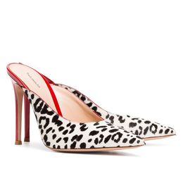 Casual heels leather sandals 2024 women Ladies summer Patchwork pillage toe wedding Gladiator PVC transparent one line slip-on Leopard slipper size 34-46 221